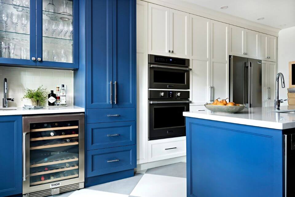 Where to buy blue kitchen cabinets