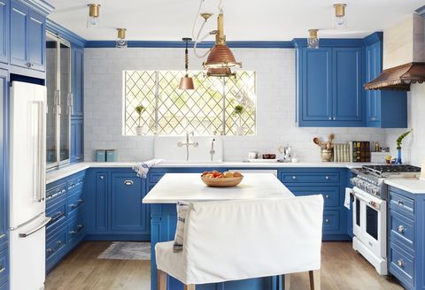 blue cabinets