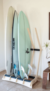 Freestanding surfboard rack