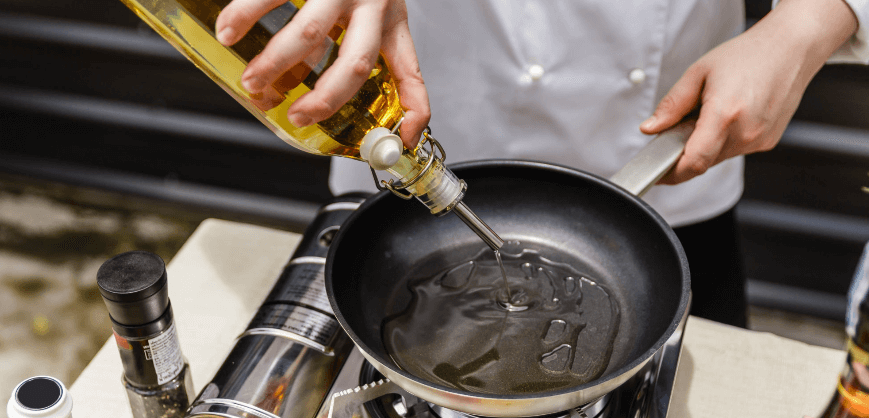 Does olive oil ruin non-stick pans?